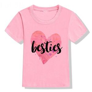 BFF Mommy & Me Besties Best Friend T-Shirt Stretch Lightweight Casual Tee 6 6Y